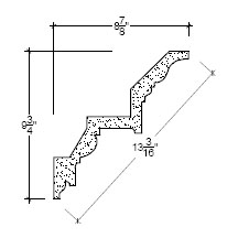 Side View image of Plaster Crown Moulding – DC509-282