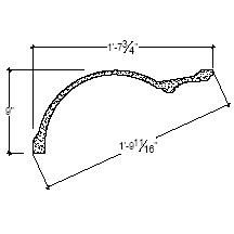 Side View of Plaster Cove Moulding – DC509-346 Side View image of Plaster Cove Moulding – DC509-346