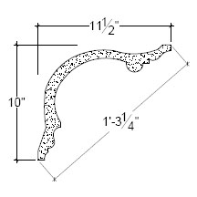 Side View of Plaster Cove Moulding – DC510-067 Side View image of Plaster Cove Moulding – DC510-067
