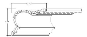 2D View image of Plaster Cove Moulding – DC510-088