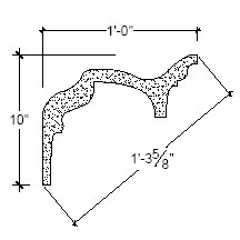 Side View of Plaster Cove Moulding – DC510-096 Side View image of Plaster Cove Moulding – DC510-096