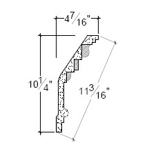 Side View image of Plaster Cornice – DC510-127