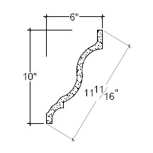 Side View image of Plaster Crown Moulding – DC510-178