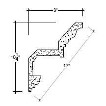 Side View image of Plaster Crown Moulding – DC510-282