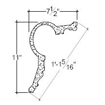 Side View of Plaster Cove Moulding – DC511-200 Side View image of Plaster Cove Moulding – DC511-200