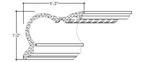 2D View image of Plaster Cove Moulding – DC512-072