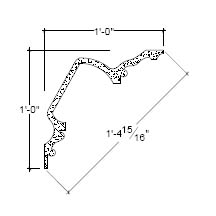 Side View of Plaster Crown Moulding – DC512-321 Side View image of Plaster Crown Moulding – DC512-321