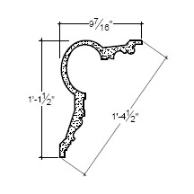 Side View of Plaster Cove Moulding – DC513-200 Side View image of Plaster Cove Moulding – DC513-200