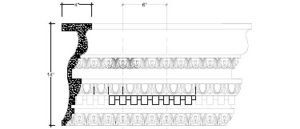 2D View image of Plaster Frieze Moulding – DC514-017A