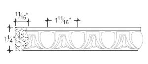 2D View image of Plaster Ornament / Egg & Dart DC801-12A