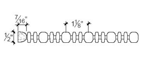 2D View image of Plaster Ornament / Bead DC802-12A