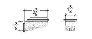 2D View of Plaster Ornament / Corbel DC804-01A 2D View image of Plaster Ornament / Corbel DC804-01A