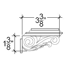 Side View of Plaster Ornament / Corbel DC804-01A Side View image of Plaster Ornament / Corbel DC804-01A