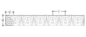 2D View image of Plaster Ornament / Leaf DC805-03A