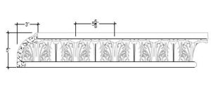 2D View image of Plaster Ornament / Leaf DC805-07A