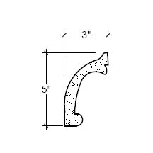 Side View image of Plaster Ornament / Leaf DC805-07A