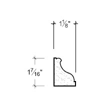 Side View image of Plaster Ornament / Leaf DC805-17A