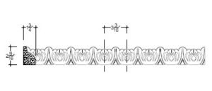 2D View image of Plaster Ornament / Leaf DC805-19A