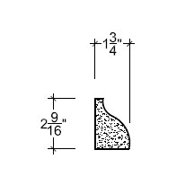 Side View image of Plaster Ornament / Leaf DC805-19A