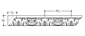 2D View image of Plaster Ornament / Leaf DC805-20A