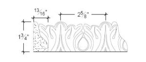 2D View image of Plaster Ornament / Leaf DC805-23A