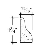 Side View image of Plaster Ornament / Leaf DC805-23A