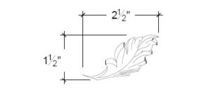 2D View image of Plaster Ornament / Leaf DC805-28A