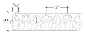 2D View image of Plaster Ornament / Leaf DC805-31A