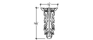 2D View of Plaster Ornament / Leaf 805-32A 2D View image of Plaster Ornament / Leaf 805-32A