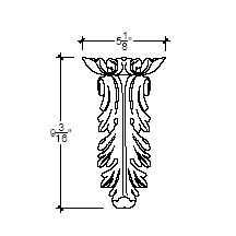 Side View of Plaster Ornament / Leaf 805-32A Side View image of Plaster Ornament / Leaf 805-32A