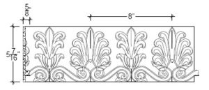 2D View image of Plaster Ornament / Leaf DC805-34A