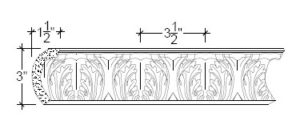 2D View of Plaster Ornament / Leaf DC805-35A 2D View image of Plaster Ornament / Leaf DC805-35A