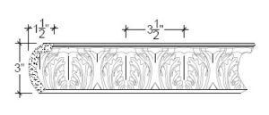 2D View image of Plaster Ornament / Leaf DC805-35A