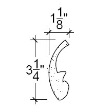 Side View image of Plaster Ornament / Leaf DC805-37A
