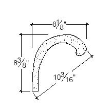 Side View image of Plaster Ornament / Leaf DC805-39A