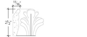 2D View image of Plaster Ornament / Leaf DC805-41A