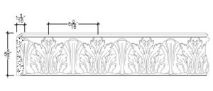 2D View image of Plaster Ornament / Leaf DC805-47A