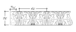 2D View image of Plaster Ornament / Leaf DC805-48A