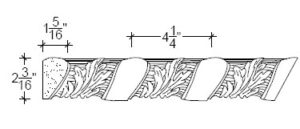 2D View of Plaster Ornament / Leaf DC805-50A 2D View image of Plaster Ornament / Leaf DC805-50A