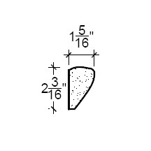 Side View of Plaster Ornament / Leaf DC805-50A Side View image of Plaster Ornament / Leaf DC805-50A