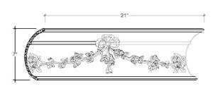 2D View image of Plaster Ornament / Swag DC806-01A