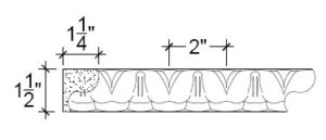 2D View image of Plaster Ornament / Lamb Tongue DC807-01A