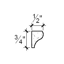 Side View image of Plaster Ornament / Lamb Tongue DC807-06A