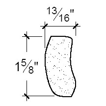 Side View image of Plaster Ornament / Lamb Tongue DC807-09A