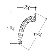 Side View image of Plaster Ornament / Flute DC809-01A