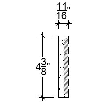 Side View of Plaster Ornament / Flute DC809-05A Side View image of Plaster Ornament / Flute DC809-05A