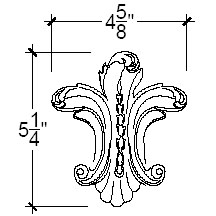 Side View image of Plaster Ornament / Center DC814-04A