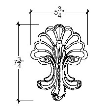 Side View image of Plaster Ornament / Center 814-18A
