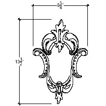Side View image of Plaster Ornament / Center DC814-20A