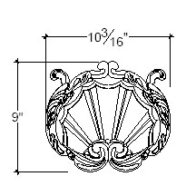 Side View image of Plaster Ornament / Shell DC816-02A